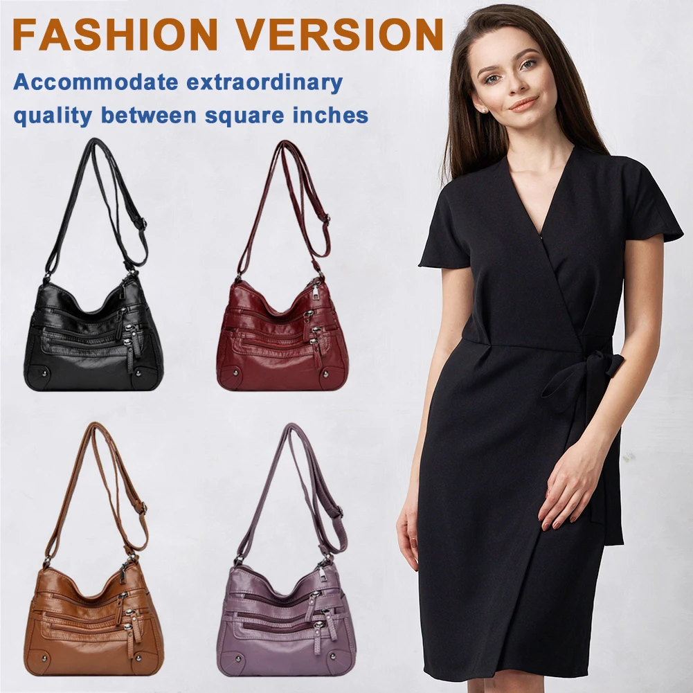 Women Fashion Soft PU Leather Shoulder Bags Multi-Layer Zipper Classic Crossbody Bag Large Capacity Handbag
Women Fashion Soft PU Leather Shoulder Bags Multi-Layer Zipper Classic Crossbody Bag Large Capacity Handbag