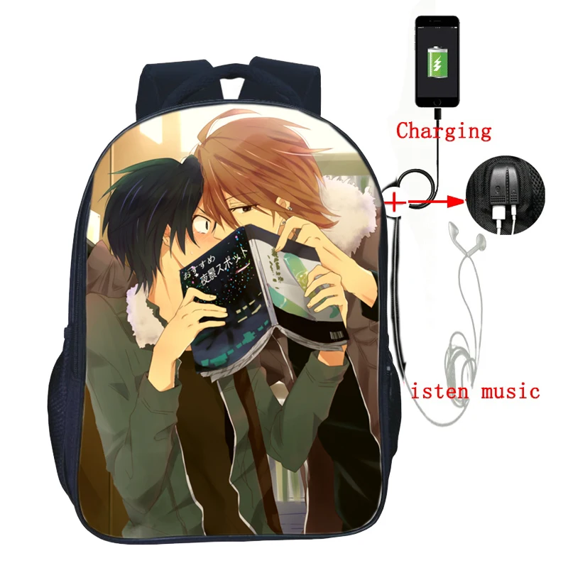 Anime Sekai Ichi Hatsukoi USB Charge Backpack Boys Girls Back to School Gift Mochila Men Women School Shoulder Bags
Anime Sekai Ichi Hatsukoi USB Charge Backpack Boys Girls Back to School Gift Mochila Men Women School Shoulder Bags