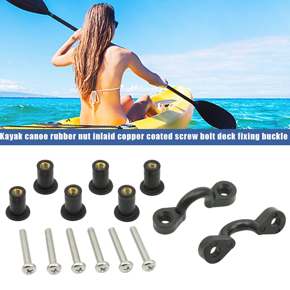 6 Pcs/set Rubber Nut C-Shaped Eye Deck Rope Buckle with Screws Eyelets for Boat Kayak Deck Rigging Kit Boat Canoe Accessories
6 Pcs/set Rubber Nut C-Shaped Eye Deck Rope Buckle with Screws Eyelets for Boat Kayak Deck Rigging Kit Boat Canoe Accessories