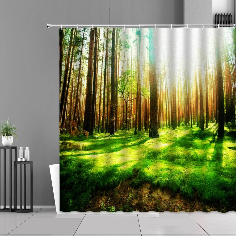 Natural Landscape Cloth Curtain Set Green Plants Tree Forest 3D Printing Bathroom Bathtub Background Wall Decoration Waterproof
Natural Landscape Cloth Curtain Set Green Plants Tree Forest 3D Printing Bathroom Bathtub Background Wall Decoration Waterproof