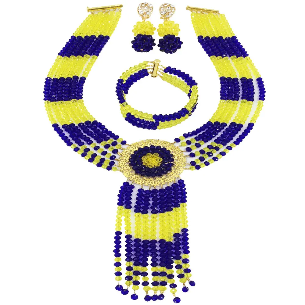 royal blue and yellow nigerian wedding wedding african beads crystal jewelry sets 6XLS-09
royal blue and yellow nigerian wedding wedding african beads crystal jewelry sets 6XLS-09