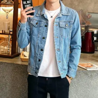 Cotton Solid Denim Jacket Mens Spring Autumn Casual Slim Fit Bomber Jackets Men Jean Jacket Mens Outwear Male Cowboy Chaqueta
Cotton Solid Denim Jacket Mens Spring Autumn Casual Slim Fit Bomber Jackets Men Jean Jacket Mens Outwear Male Cowboy Chaqueta