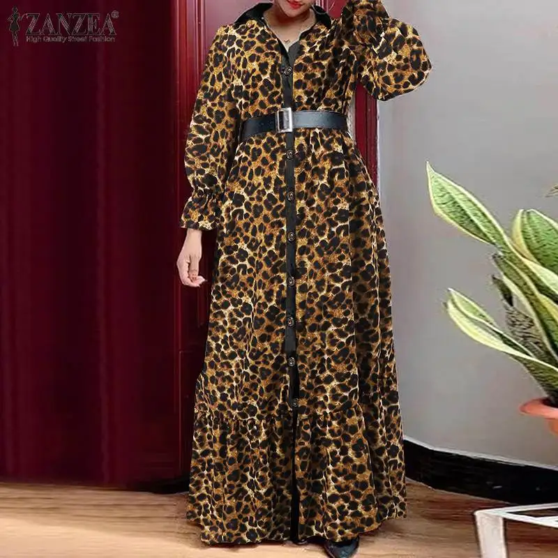Elegant Long Sleeve Maxi Dress 2022 Fashion Women Leopard Print Sundress ZANZEA Autumn Clubing Party Vestidos Ruffle A-Line Robe
Elegant Long Sleeve Maxi Dress 2022 Fashion Women Leopard Print Sundress ZANZEA Autumn Clubing Party Vestidos Ruffle A-Line Robe