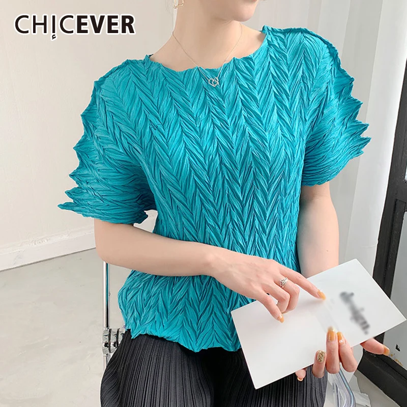 CHICEVER Temperament Ruched T Shirt For Women O Neck Short Sleeve Minimalist Solid T Shirts Females Fashion Clothing 2021 Style
CHICEVER Temperament Ruched T Shirt For Women O Neck Short Sleeve Minimalist Solid T Shirts Females Fashion Clothing 2021 Style