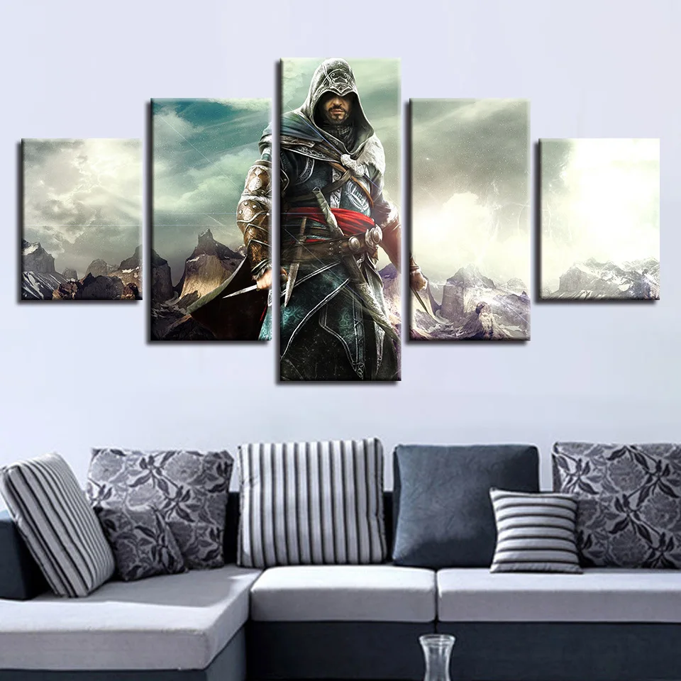 Картины на холсте Assassins Creed Connor несколько войн стены искусства рамки домашний