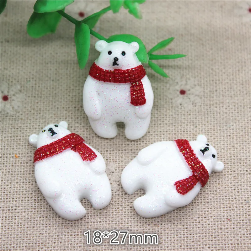 10pcs Kawaii Glitter White Christmas Bear Resin Flatback Cabochon Charm DIY Phone/Craft Decoration,18*27mm
10pcs Kawaii Glitter White Christmas Bear Resin Flatback Cabochon Charm DIY Phone/Craft Decoration,18*27mm