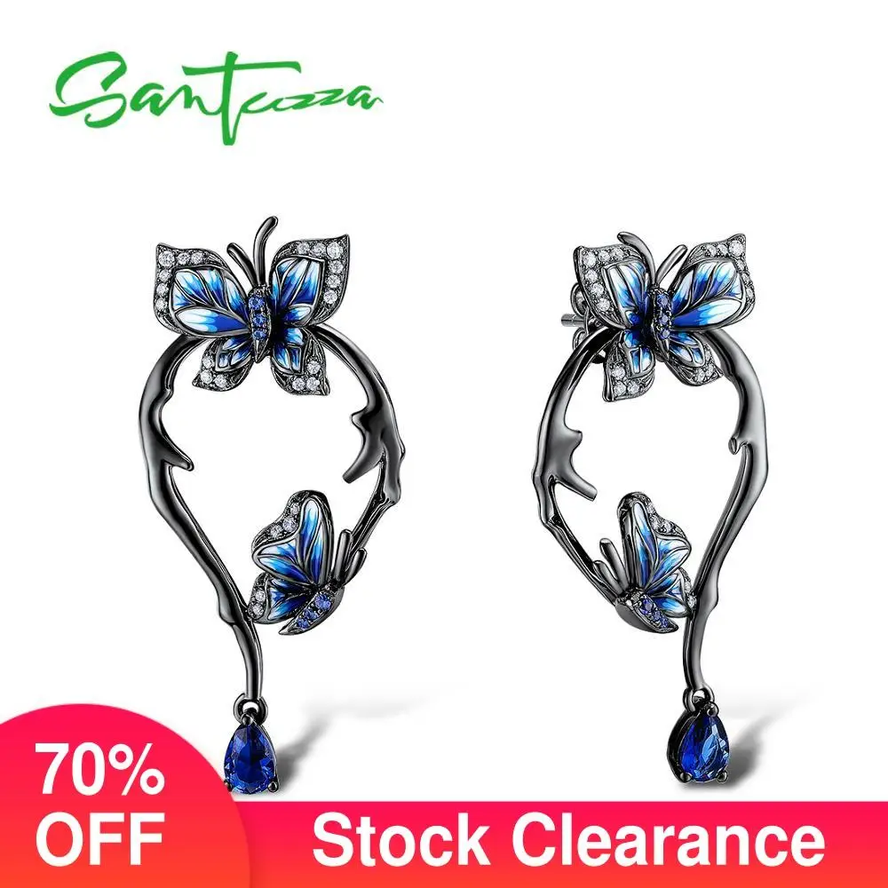 SANTUZZA Silver Earrings For Women Genuine 925 Sterling Silver Blue Butterfly Earrings Glamorous Fashion Jewelry Handmade enamel
SANTUZZA Silver Earrings For Women Genuine 925 Sterling Silver Blue Butterfly Earrings Glamorous Fashion Jewelry Handmade enamel