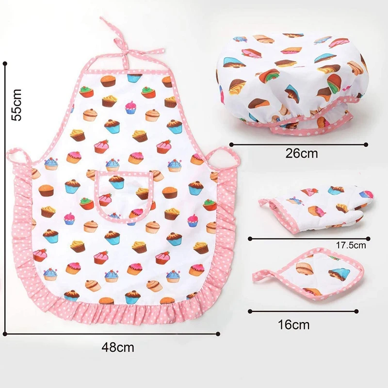 4Pcs Kids Cooking and Baking Set Includes Apron for Little Girls, Chef Hat, for Toddler Dress Up
4Pcs Kids Cooking and Baking Set Includes Apron for Little Girls, Chef Hat, for Toddler Dress Up