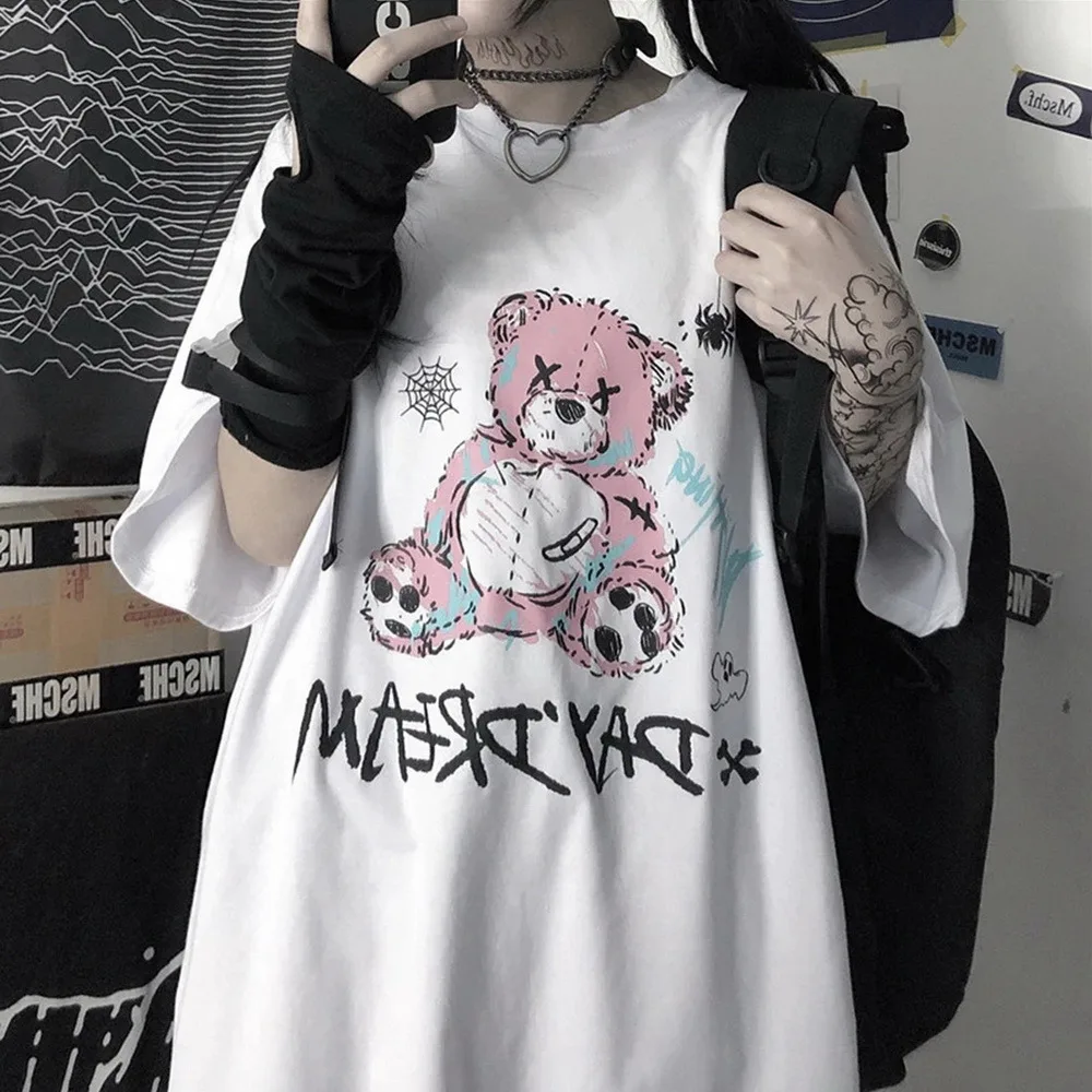 Printing Casual Harajuk Goth Female's T Shirts Kawaii Short Sleeve Anime T Shirt HipHop Summer Women Streetwear Tops 
Printing Casual Harajuk Goth Female's T Shirts Kawaii Short Sleeve Anime T Shirt HipHop Summer Women Streetwear Tops