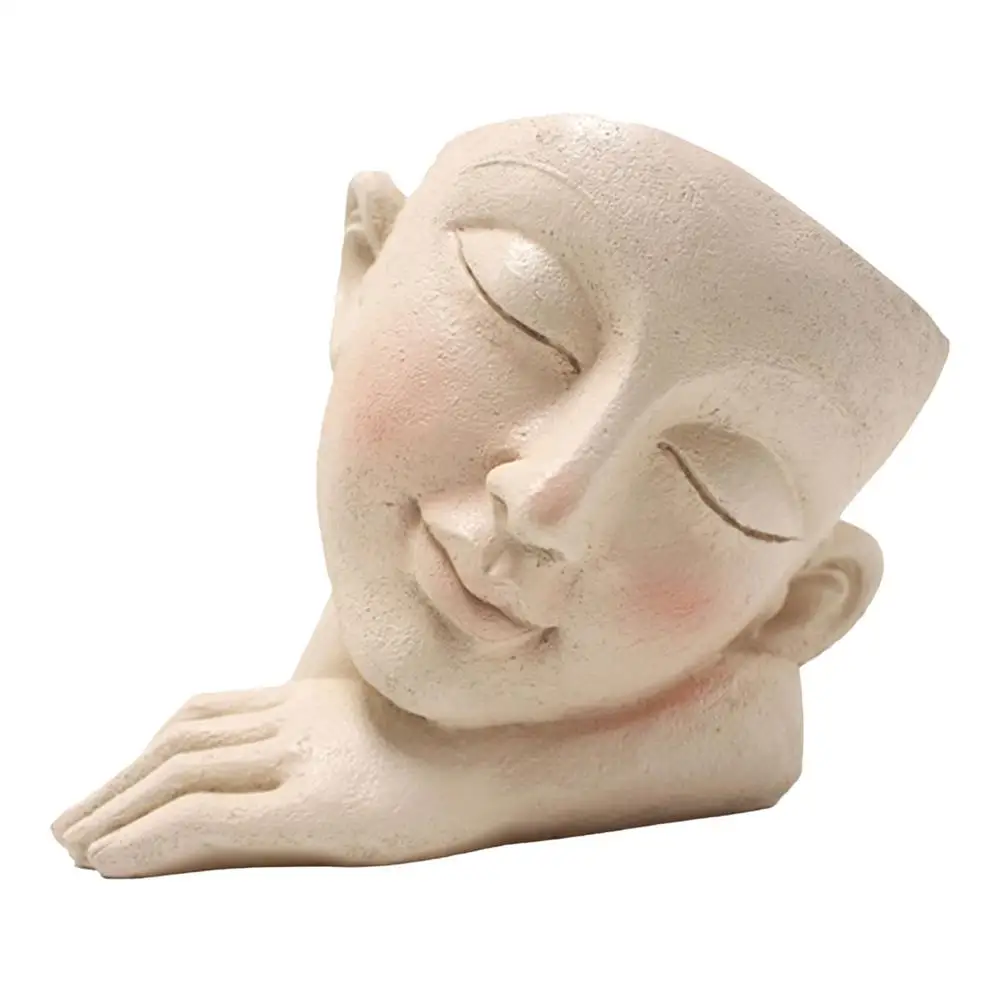 Face Flower Pot Head Planter Pot Succulent Planter Cute Resin Cactus Planter With Drainage Hole Closed Eyes Nordic Tabletop
Face Flower Pot Head Planter Pot Succulent Planter Cute Resin Cactus Planter With Drainage Hole Closed Eyes Nordic Tabletop