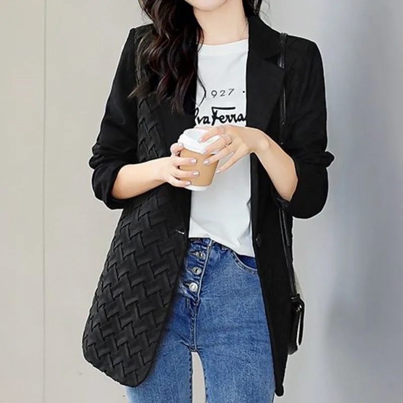 Blazers Women Fashion Plaid Texture Casual Blazer Office Single Button Jacket Coat Female Long Sleeve Outerwear Chic Top Autumn
Blazers Women Fashion Plaid Texture Casual Blazer Office Single Button Jacket Coat Female Long Sleeve Outerwear Chic Top Autumn