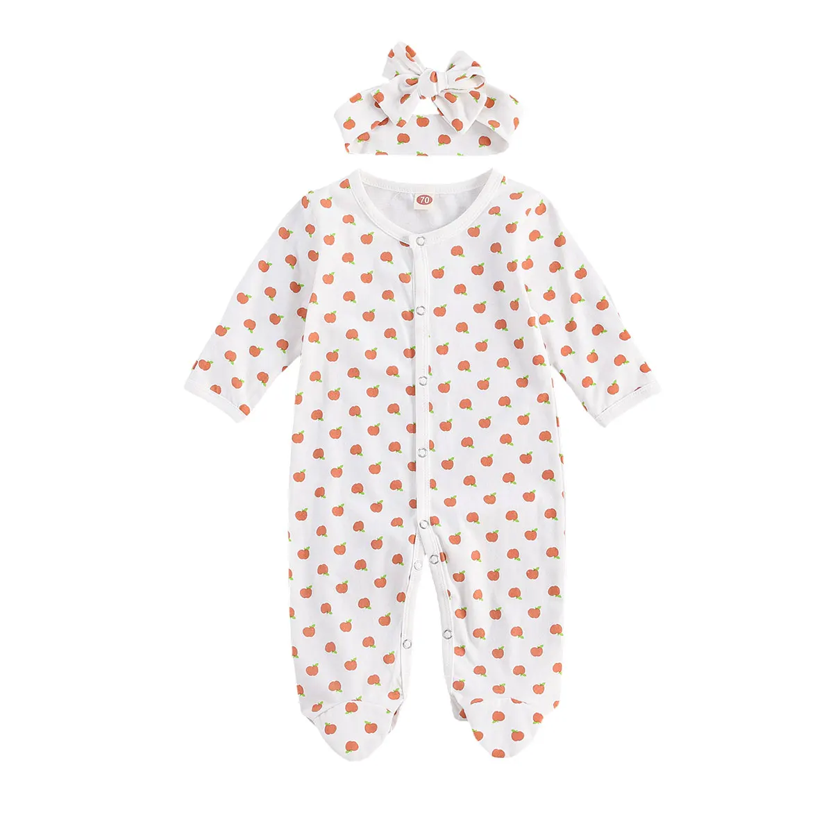 0-18M Children's Two Piece Set, Baby's Crew Neck Flower Apple Printed Romper Foot Wrap Jumpsuit for Newborn
0-18M Children's Two Piece Set, Baby's Crew Neck Flower Apple Printed Romper Foot Wrap Jumpsuit for Newborn