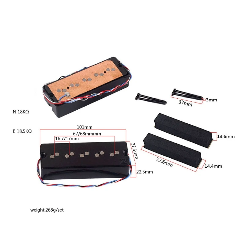 2Pcs Guitar Bridge Pickups Double Layer 5 String Bass Humbucker Part Replacement
2Pcs Guitar Bridge Pickups Double Layer 5 String Bass Humbucker Part Replacement