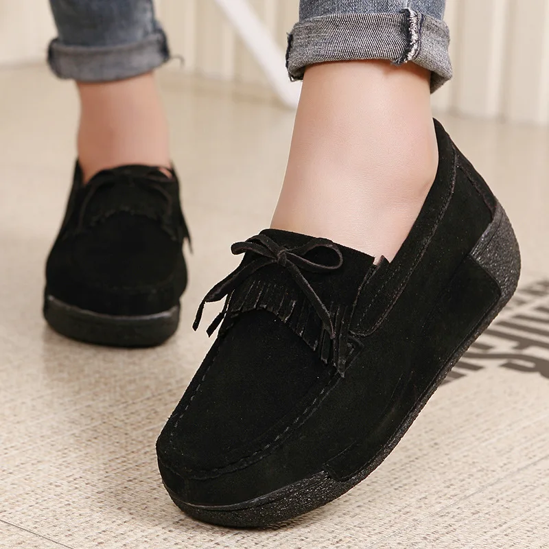Spring and Autumn Women's Leather Thick Bottom Increased Stylish Mom Genuine Leather Tassel Thick Bottom Frosted Women's Shoes
Spring and Autumn Women's Leather Thick Bottom Increased Stylish Mom Genuine Leather Tassel Thick Bottom Frosted Women's Shoes
