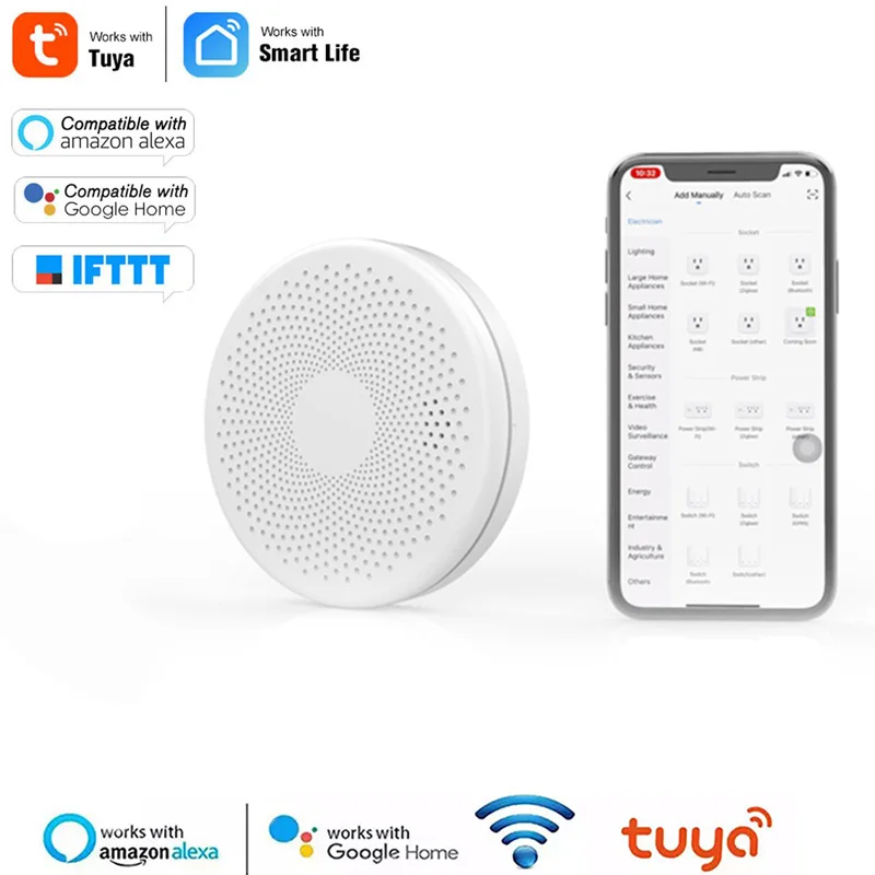Tuya Intelligent Wifi Strobe Smoke Detector Wireless Fire Alarm Sensor Tuya APP Control Office Home Smoke Alarm Fire Protection
Tuya Intelligent Wifi Strobe Smoke Detector Wireless Fire Alarm Sensor Tuya APP Control Office Home Smoke Alarm Fire Protection