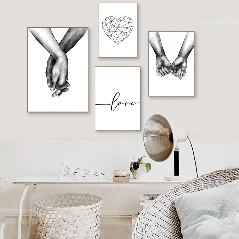 Nordic Minimalism Love Poster Couple Holding Hands Painting Black And White Wall Art Canvas Print Living Room Home Decoration
Nordic Minimalism Love Poster Couple Holding Hands Painting Black And White Wall Art Canvas Print Living Room Home Decoration
