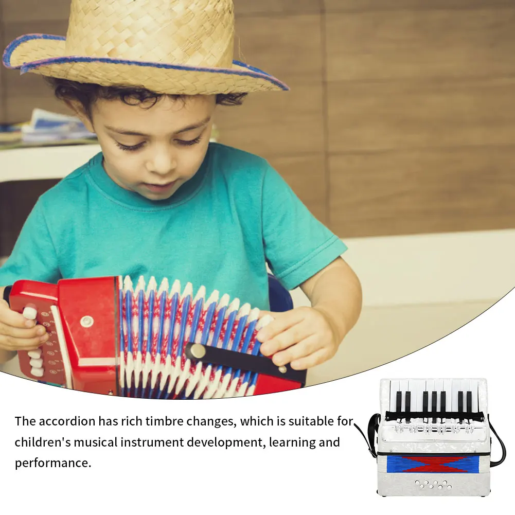 Mini Small 17-Key 8 Bass Accordion Educational Musical Instrument Toy 2 Colors for Kids Children Amateur Beginner Christmas Gift
Mini Small 17-Key 8 Bass Accordion Educational Musical Instrument Toy 2 Colors for Kids Children Amateur Beginner Christmas Gift