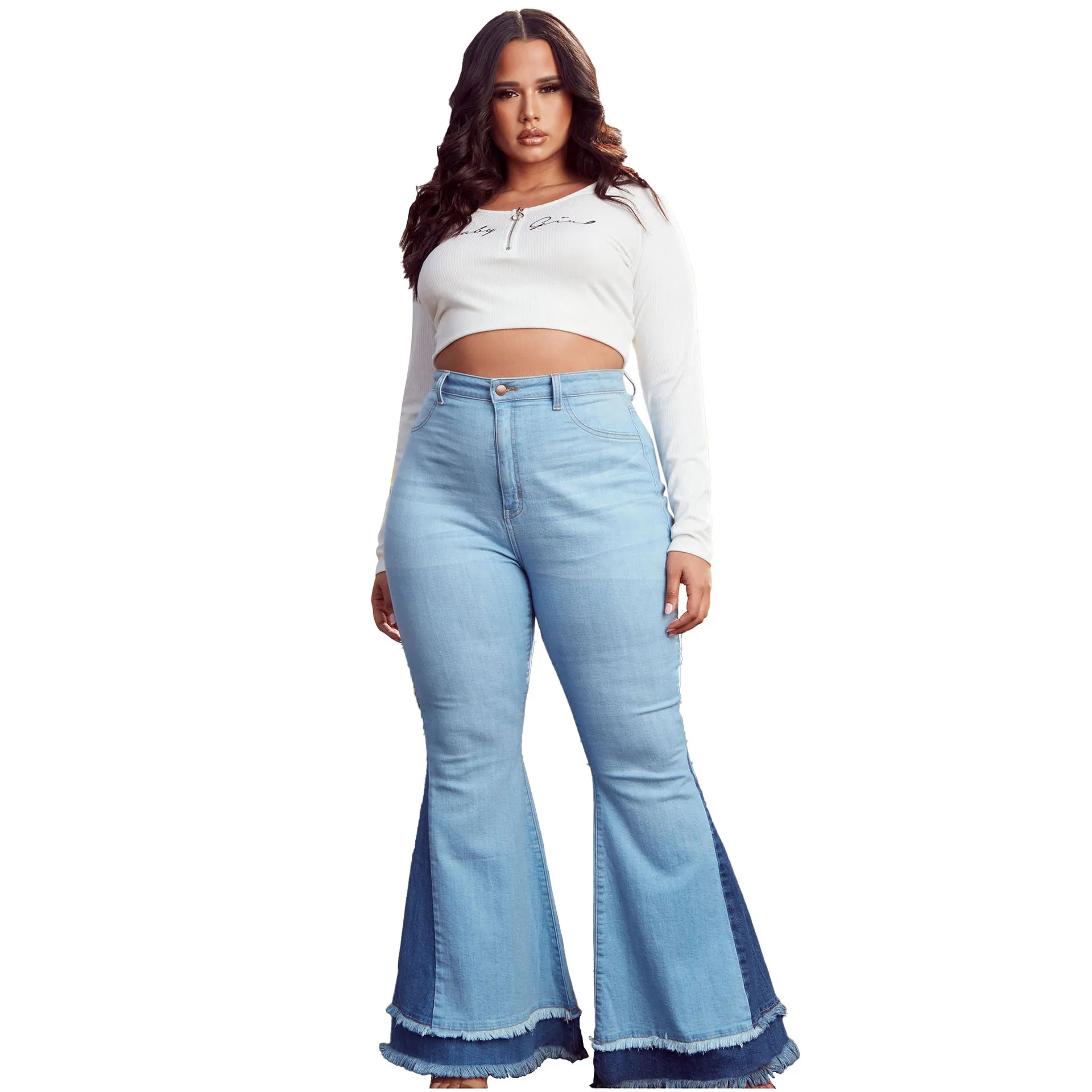 2021 Spring Autumn Women Jeans Plus Size Ripped Patchwork Fashion High Waist Skinny Denim Bell-Bottomed Pants Night Club Party
2021 Spring Autumn Women Jeans Plus Size Ripped Patchwork Fashion High Waist Skinny Denim Bell-Bottomed Pants Night Club Party