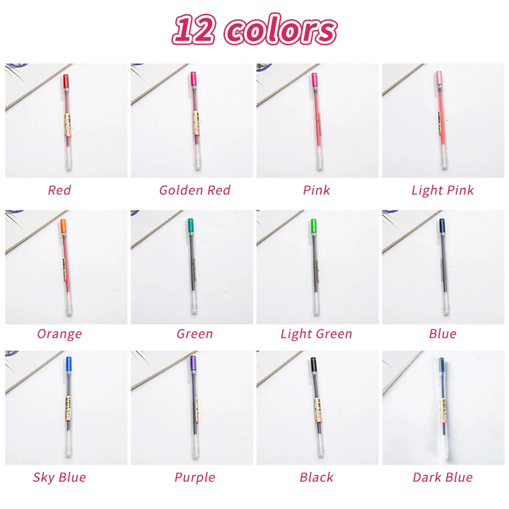 12pcs/set Gel Pen 0.5mm Pen Lead Colored Gel Ink Pens Comfort Grip for Drawing Painting Writing Coloring Office School Supplies
12pcs/set Gel Pen 0.5mm Pen Lead Colored Gel Ink Pens Comfort Grip for Drawing Painting Writing Coloring Office School Supplies