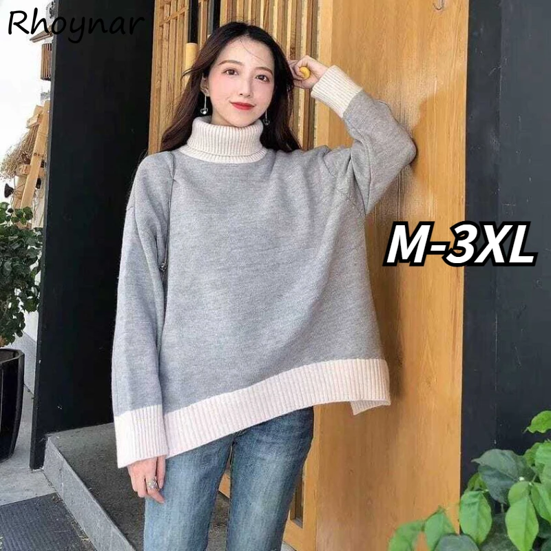 Pullovers Women Knitting 5 Colors Turtleneck Sweater Fashion Patchwork Simple Spring Autumn Young Schoolgirls Popular All-match
Pullovers Women Knitting 5 Colors Turtleneck Sweater Fashion Patchwork Simple Spring Autumn Young Schoolgirls Popular All-match