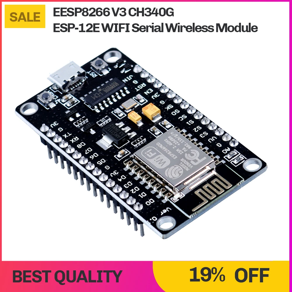 Беспроводной модуль CH340 NodeMcu V3 Lua WIFI Интернет вещей, макетная плата на основе ESP8266 ESP-12E, 1 шт.
Беспроводной модуль CH340 NodeMcu V3 Lua WIFI Интернет вещей, макетная плата на основе ESP8266 ESP-12E, 1 шт.