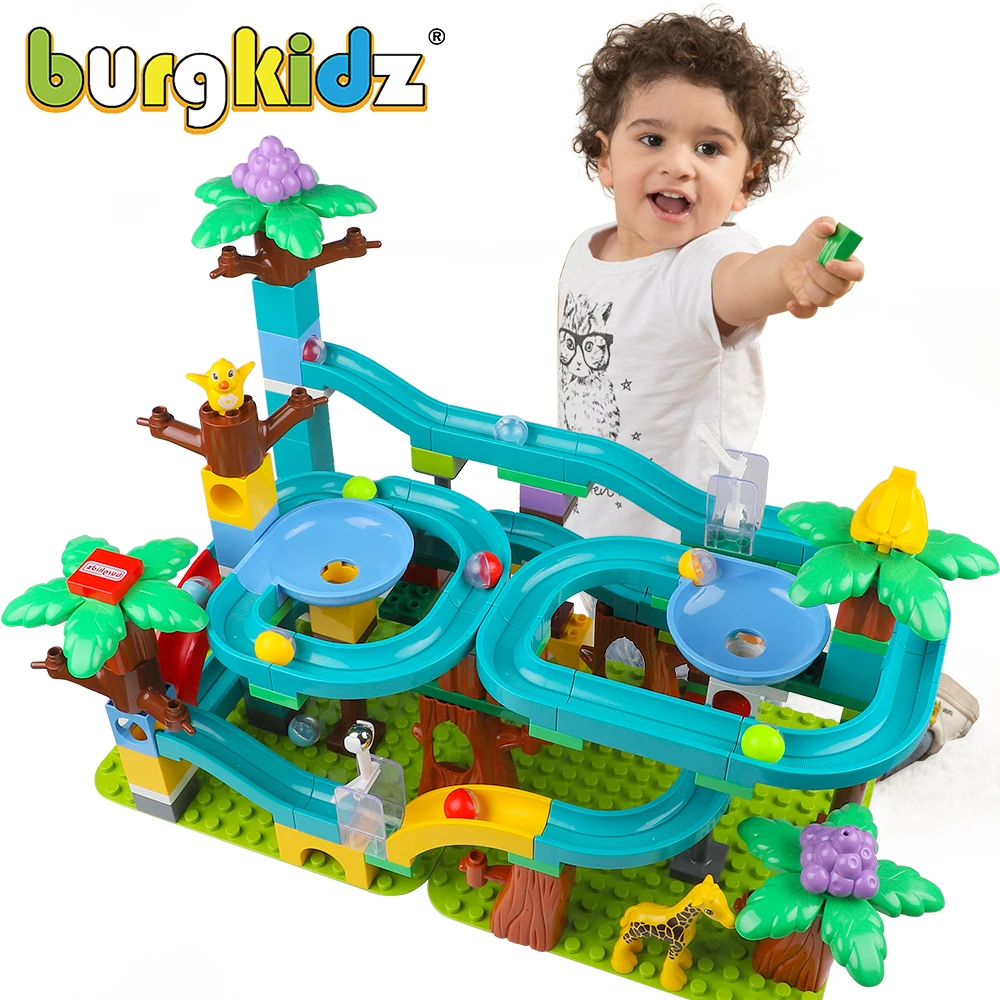 BURGKIDZ STEM Marble Race Run Big Blocks Building Constructor Blocks Funnel Slide Blocks DIY Montessori Toys For Children Girl
BURGKIDZ STEM Marble Race Run Big Blocks Building Constructor Blocks Funnel Slide Blocks DIY Montessori Toys For Children Girl