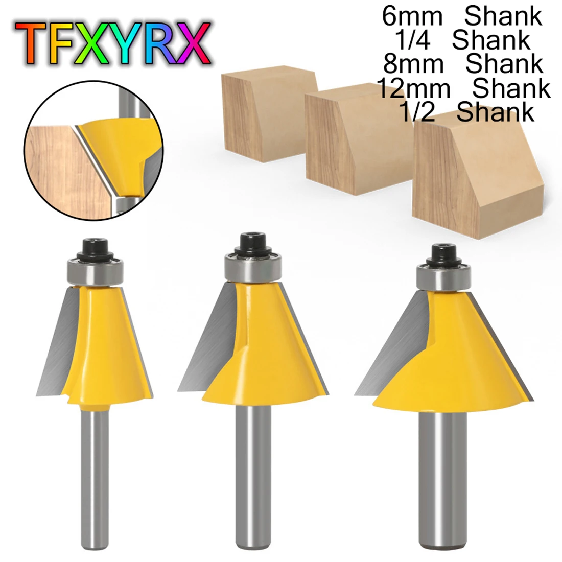 3pcs Chamfer Router Bit Set 15 22.5 30 Degree Bevel Edging Milling Cutter for Wood Woodworking Engraving Machine Tools
3pcs Chamfer Router Bit Set 15 22.5 30 Degree Bevel Edging Milling Cutter for Wood Woodworking Engraving Machine Tools