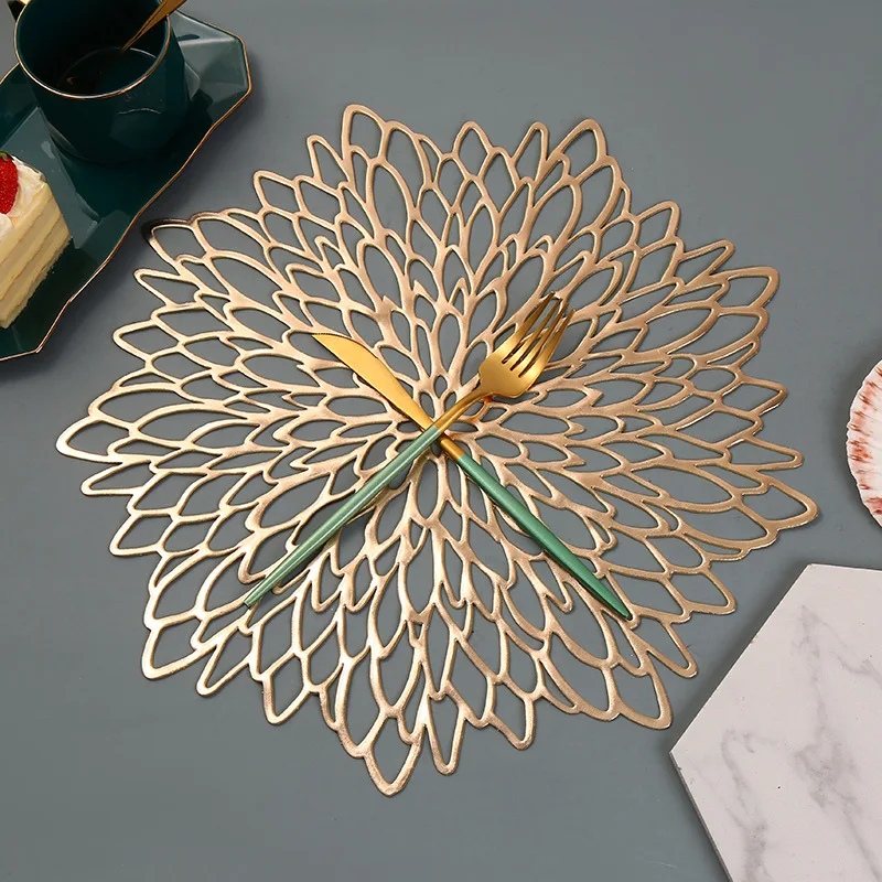 Table Mat Hibiscus Flower Bronzing PVC Placemat Hollow Insulation Coaster Pads Table Bowl Home Christmas Decor Heat Resistant
Table Mat Hibiscus Flower Bronzing PVC Placemat Hollow Insulation Coaster Pads Table Bowl Home Christmas Decor Heat Resistant