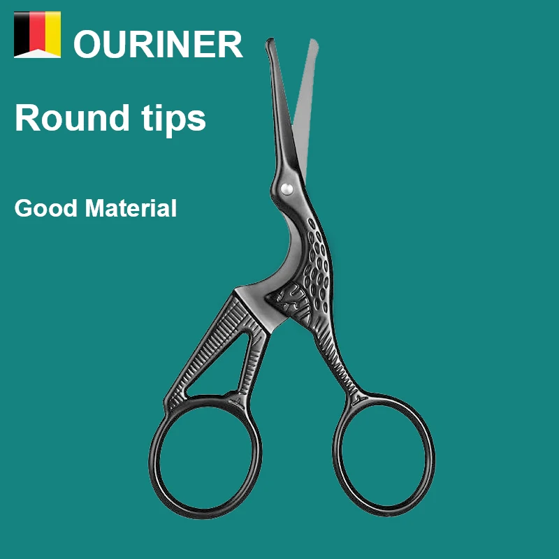 

2021 Facial Hair Scissors Rounded Professional Stainless Steel Mustache Nose Hair Beard Eyebrows Eyelashes Trimming Clippers