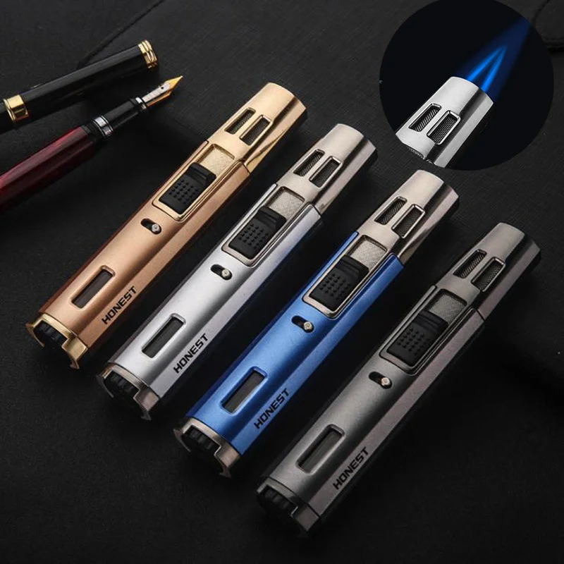 Windproof Gas Lighters Portable Long Strip Creative Kitchen Butane Torch Lighter Double Cross Flame Fire Starter
Windproof Gas Lighters Portable Long Strip Creative Kitchen Butane Torch Lighter Double Cross Flame Fire Starter
