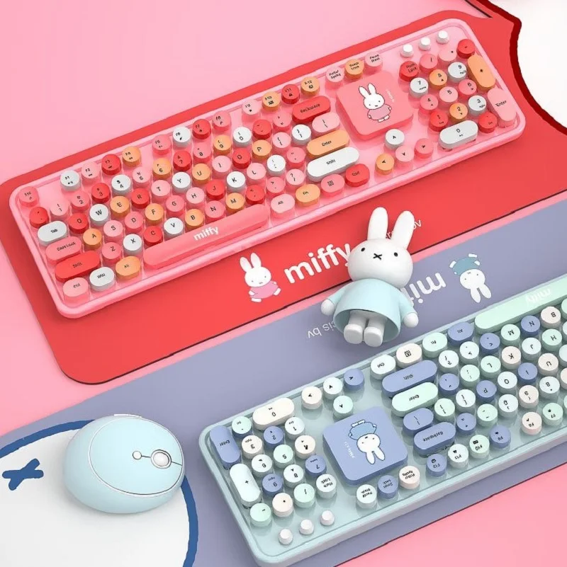 Miffy X MIPOW 104 клавиш полностью беспроводная клавиатура и мышь комбо + Настольный