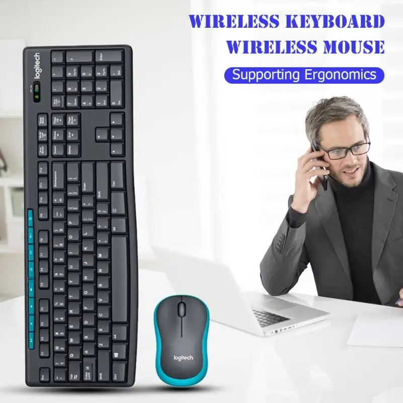 Беспроводная клавиатура Logitech MK275 USB 1000 DPI оптическая эргономичная мышь набор для