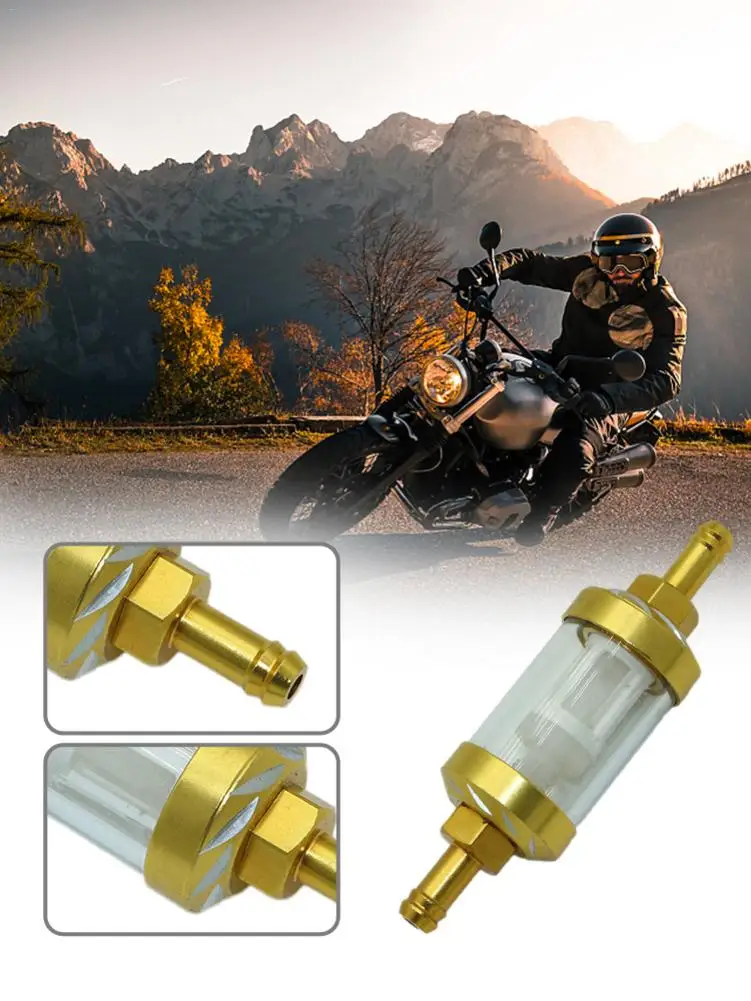 Motorcycle Gas Fuel Gasoline Oil Filter 8mm CNC Aluminum Alloy Glass Strainer Moto Accessories For ATV Dirt Pit Bike Motocross
Motorcycle Gas Fuel Gasoline Oil Filter 8mm CNC Aluminum Alloy Glass Strainer Moto Accessories For ATV Dirt Pit Bike Motocross