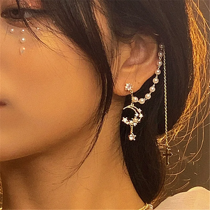 Earrings Trendy S925 Silver Needle French Retro Ear Bone Clip Integrated Pearl Long Tassel Net Red Ear Clip Female Wholesale
Earrings Trendy S925 Silver Needle French Retro Ear Bone Clip Integrated Pearl Long Tassel Net Red Ear Clip Female Wholesale