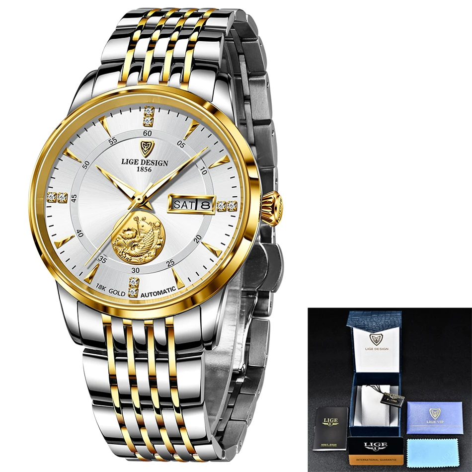 LIGE 2021 Men Mechanical Watch Top Brand Luxury Automatic Watch Sport Stainless Steel Waterproof Watch Men relogio masculino+box
LIGE 2021 Men Mechanical Watch Top Brand Luxury Automatic Watch Sport Stainless Steel Waterproof Watch Men relogio masculino+box