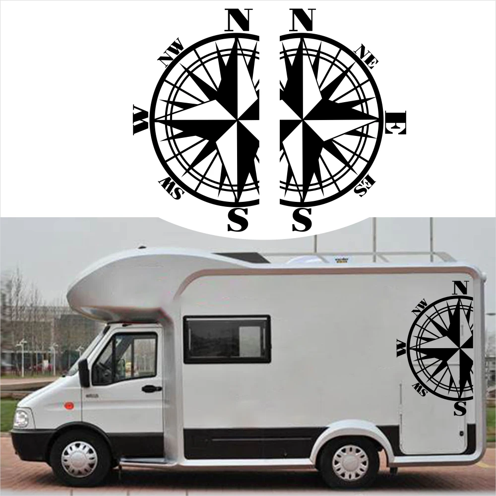 2Pcs/set Car Stickers Compass Side Auto Body Vinyl Decals 51*90cm For RV Camper Car Caravan Black Blue Gray Red
2Pcs/set Car Stickers Compass Side Auto Body Vinyl Decals 51*90cm For RV Camper Car Caravan Black Blue Gray Red