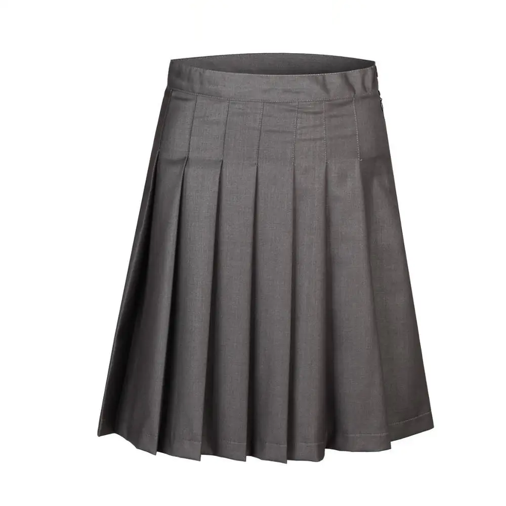 Японские однотонные плиссированные юбки с высокой талией для девочек