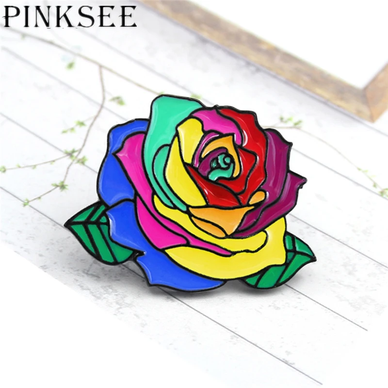Pinksee Creative Cartoon Enamel Colorful Rose Flower Brooch Women Girls Cute Charm Lapel Pins Fashion Badge Ornament
Pinksee Creative Cartoon Enamel Colorful Rose Flower Brooch Women Girls Cute Charm Lapel Pins Fashion Badge Ornament