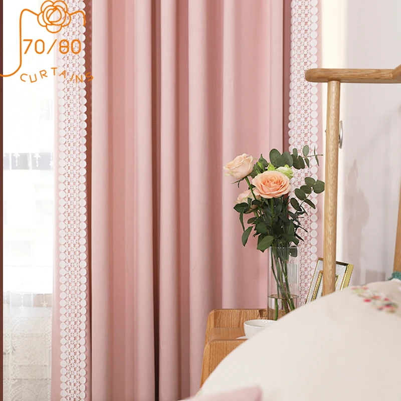 French Romantic Cotton Linen Lace Stitching Pink Princess Style Girl Room Curtains for Bedroom Living Room Customization
French Romantic Cotton Linen Lace Stitching Pink Princess Style Girl Room Curtains for Bedroom Living Room Customization