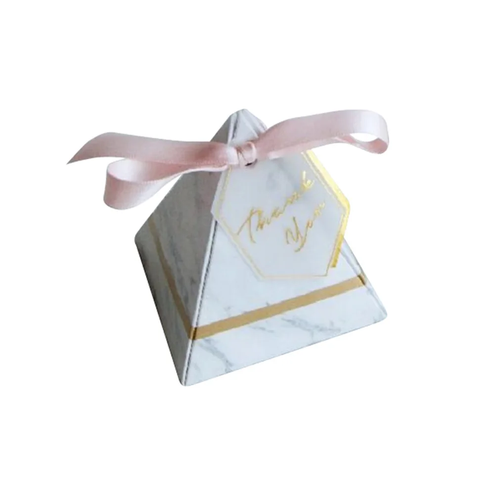 

Коробка для конфет, треугольная фотобумага для вечерние, бумажные подарочные коробки с карточкой и лентой