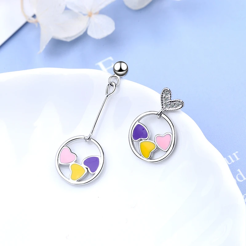 2020 New Arrival Love Heart Silver Color Drop Earrings for Women Korean Style Circle Round Asymmetrical Earring Jewelry Gift
2020 New Arrival Love Heart Silver Color Drop Earrings for Women Korean Style Circle Round Asymmetrical Earring Jewelry Gift