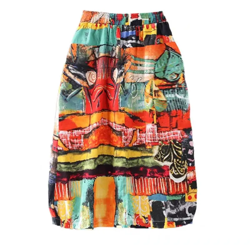 Cotton Vintage ethnic print skirt women's summer 2021 new versatile medium length new floral dress
Cotton Vintage ethnic print skirt women's summer 2021 new versatile medium length new floral dress