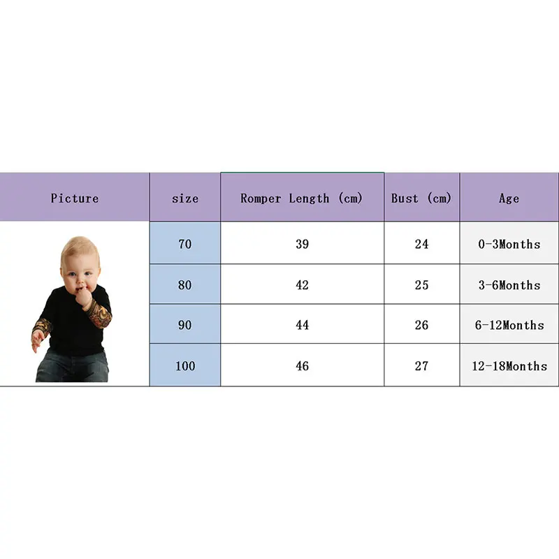2021 Brand 0-18m Baby Boy's Tattoo Printed Romper Long Sleeve Patchwork Cotton Romper Autumn Newborn Bebe Toddler Boy Clothes
2021 Brand 0-18m Baby Boy's Tattoo Printed Romper Long Sleeve Patchwork Cotton Romper Autumn Newborn Bebe Toddler Boy Clothes