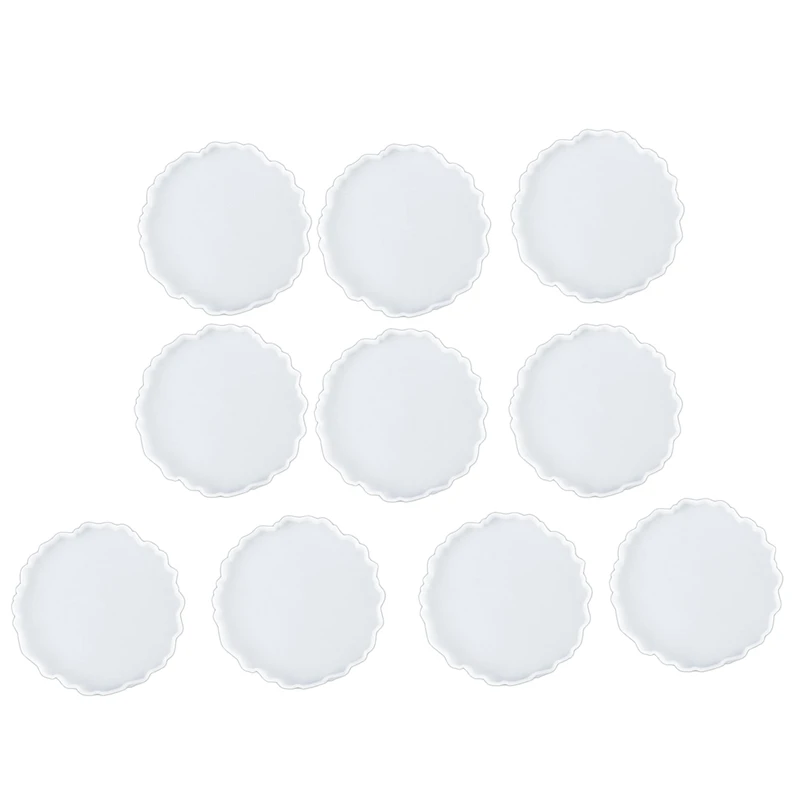 

Retail 10 Pcs Silicone Agate Coaster Resin Casting Making Mold,Coaster Epoxy Molds Craft DIY, Home Decoration