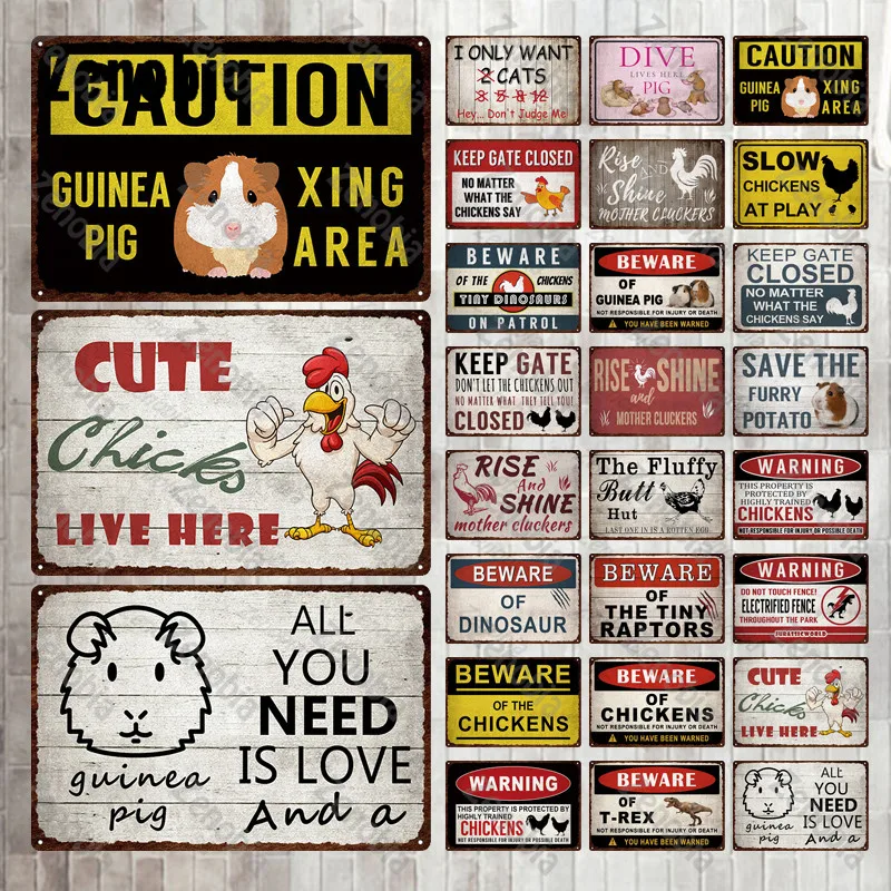 Metal Sign Farm Chicken Guinea Pig Warning Beware of The Animals Metal Poster Decorative Tin Sign Plate Farmhouse Plaque Decor
Metal Sign Farm Chicken Guinea Pig Warning Beware of The Animals Metal Poster Decorative Tin Sign Plate Farmhouse Plaque Decor
