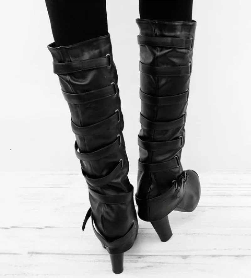 Winter Knee-High Women Boots Fashion Black Flat Shoes Woman PU Leather Buckle Boots Shoes Casual Versatile Boot zapatos de mujer
Winter Knee-High Women Boots Fashion Black Flat Shoes Woman PU Leather Buckle Boots Shoes Casual Versatile Boot zapatos de mujer