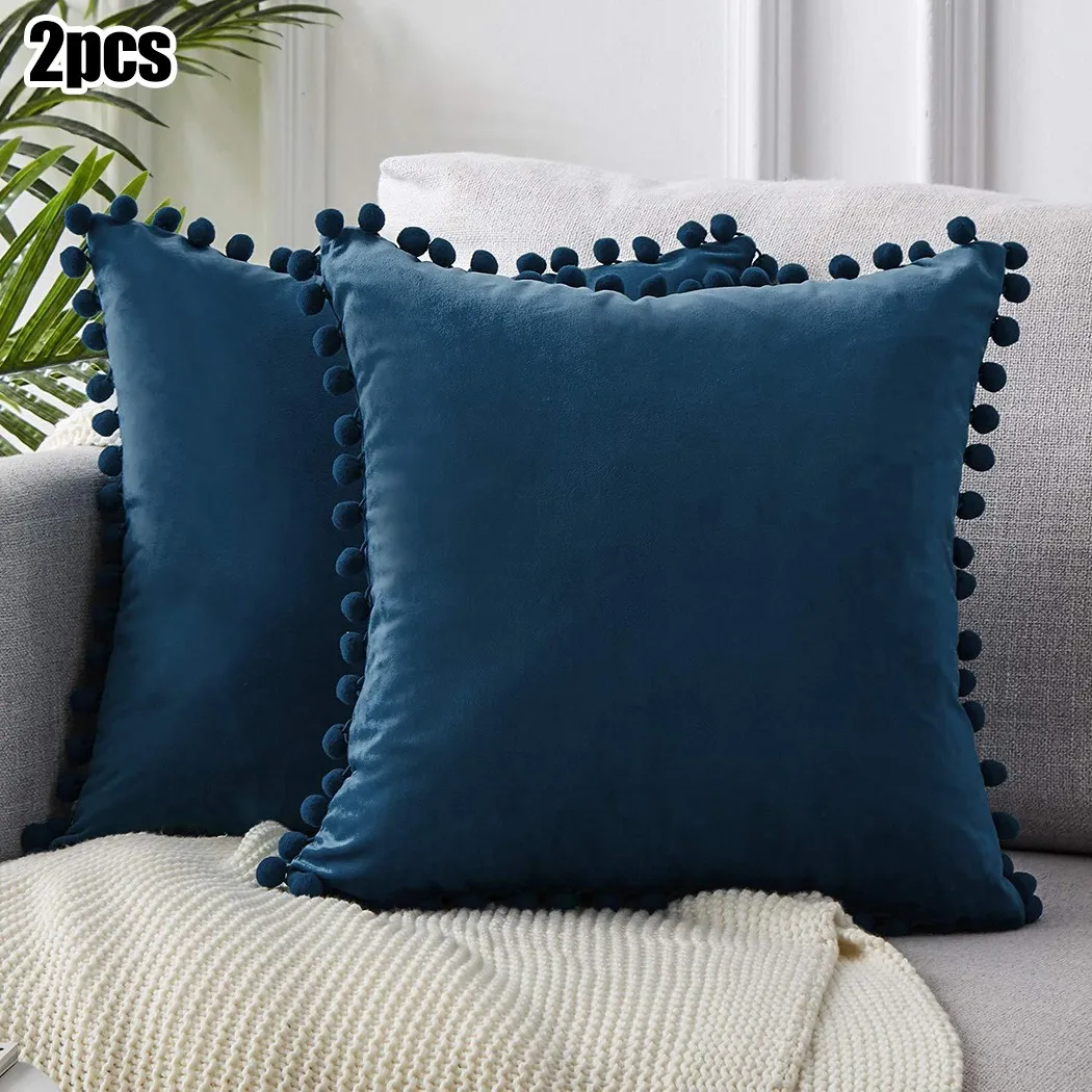 2pcs Luxury Velvet Throw Fiber Throw Pillowcase Cover With Pompms Sofa Decorative Cushion Covers Decorative Throw Pillow Covers
2pcs Luxury Velvet Throw Fiber Throw Pillowcase Cover With Pompms Sofa Decorative Cushion Covers Decorative Throw Pillow Covers