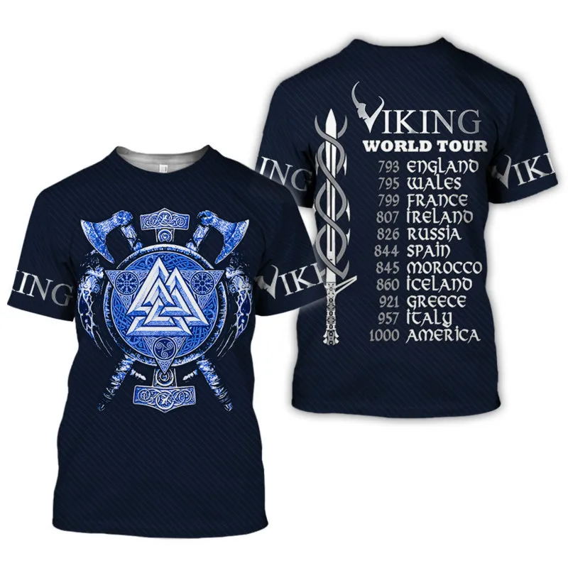 European and American Explosive Viking Printing Men's T-shirt 3D Digital Printing Tattoo Short Sleeve Large Size 2021X New
European and American Explosive Viking Printing Men's T-shirt 3D Digital Printing Tattoo Short Sleeve Large Size 2021X New