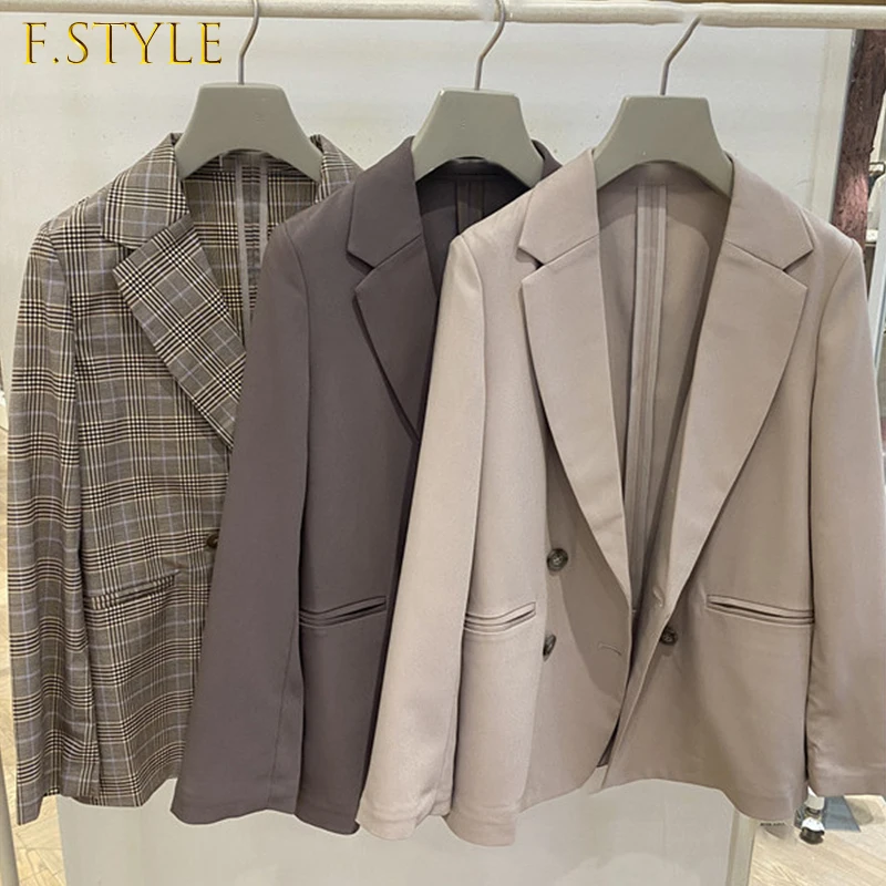 Japanese Suits 2021 Early Autumn New Women Jackets Simple Solid Plaid Lapel Long Sleeve Pockets Double Breasted Blazers
Japanese Suits 2021 Early Autumn New Women Jackets Simple Solid Plaid Lapel Long Sleeve Pockets Double Breasted Blazers