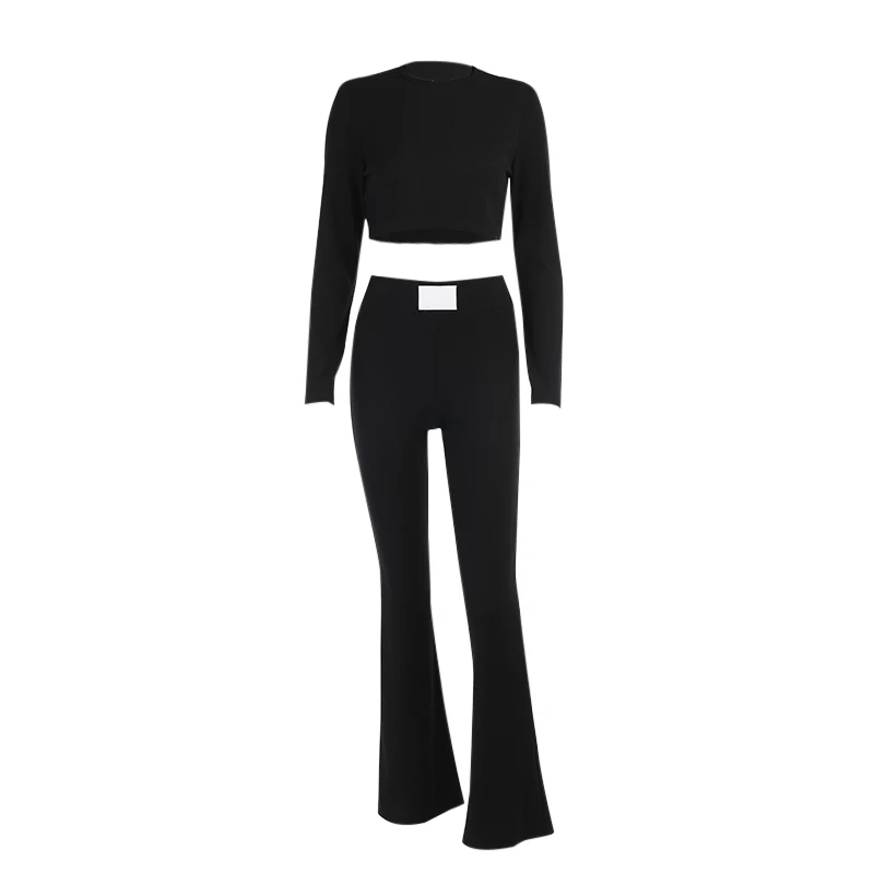 InsGoth Streetwear Women Black Knitted Suits Harajuku High Waist Fitness Flared Pants Punk O Neck Long Sleeve Cropped Tops
InsGoth Streetwear Women Black Knitted Suits Harajuku High Waist Fitness Flared Pants Punk O Neck Long Sleeve Cropped Tops